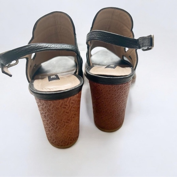 Zinda Black Leather Strappy  Heels Sz 38 - Picture 8 of 10